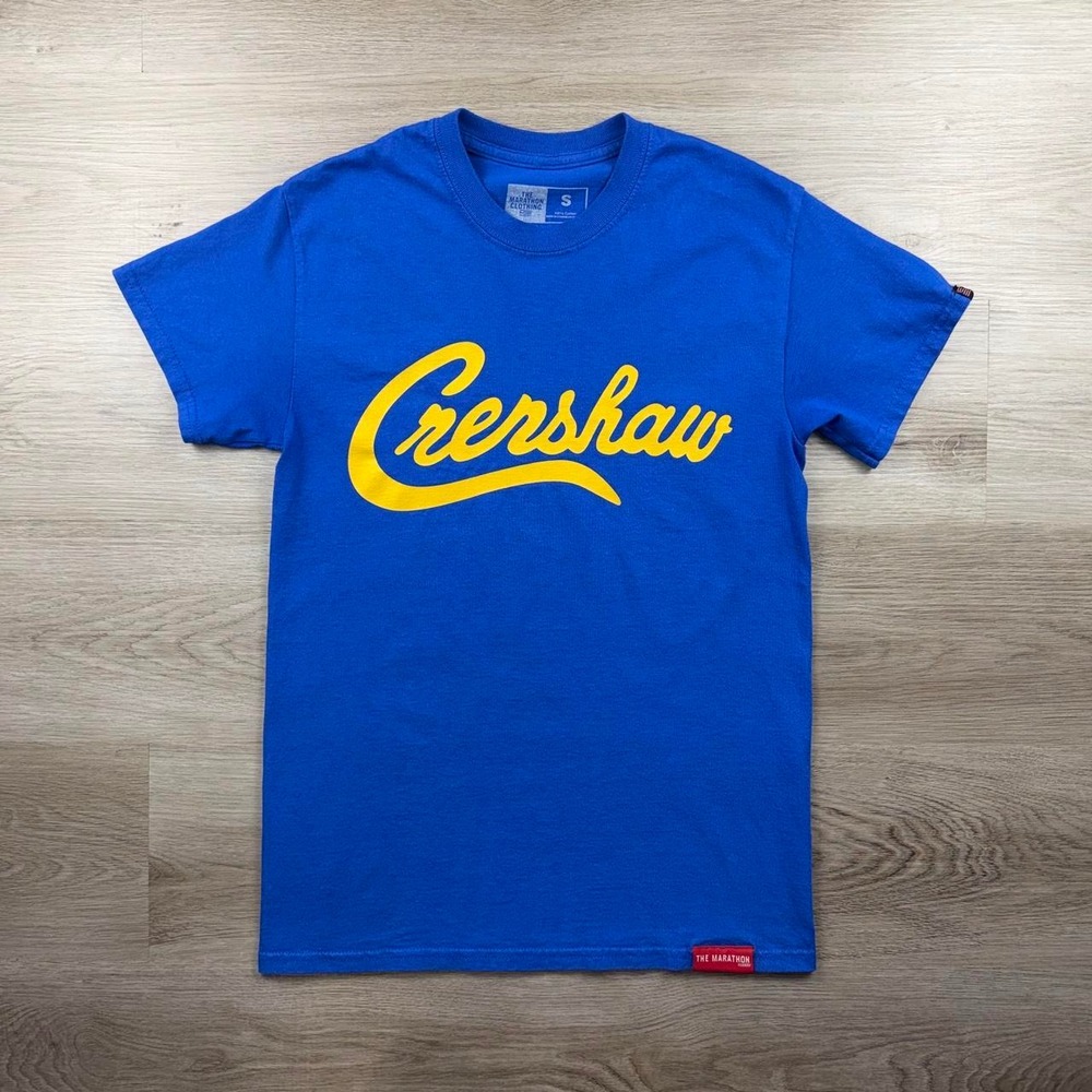 The Marathon Clothing TMC Crenshaw Script Graphic Tee Royal Blue S